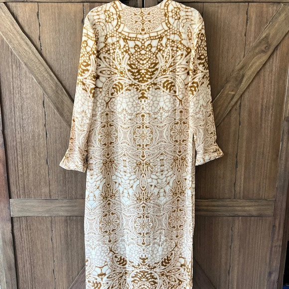 Chicos Black Label Satin Tunic Dress Silk Blend Long Sleeve Size 8 - Picture 4 of 8